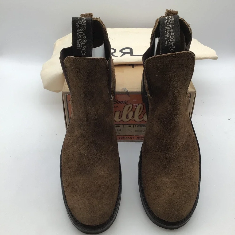 RRL Double RL Ralph Lauren Congress Chelsea Boots Brown USA Mens Size 10‎ NEW